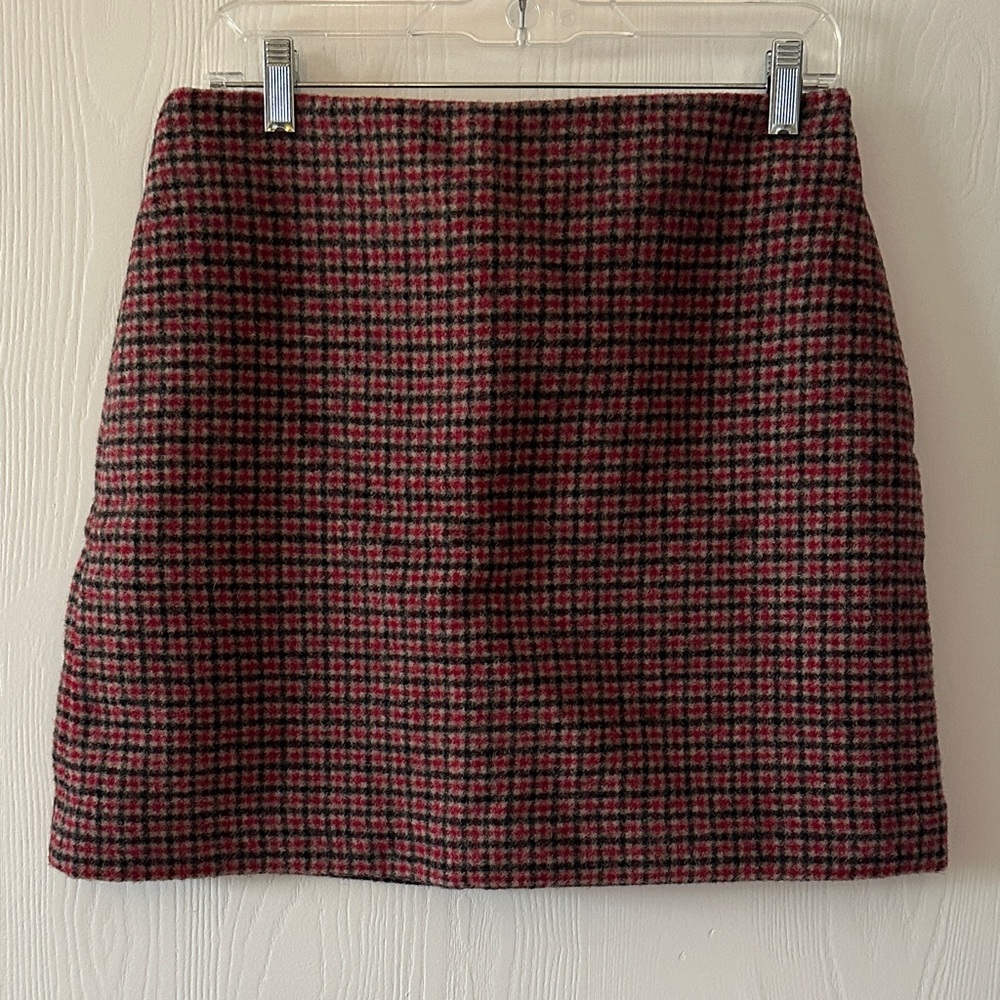 Uniqlo Plaid Wool Mini Skirt